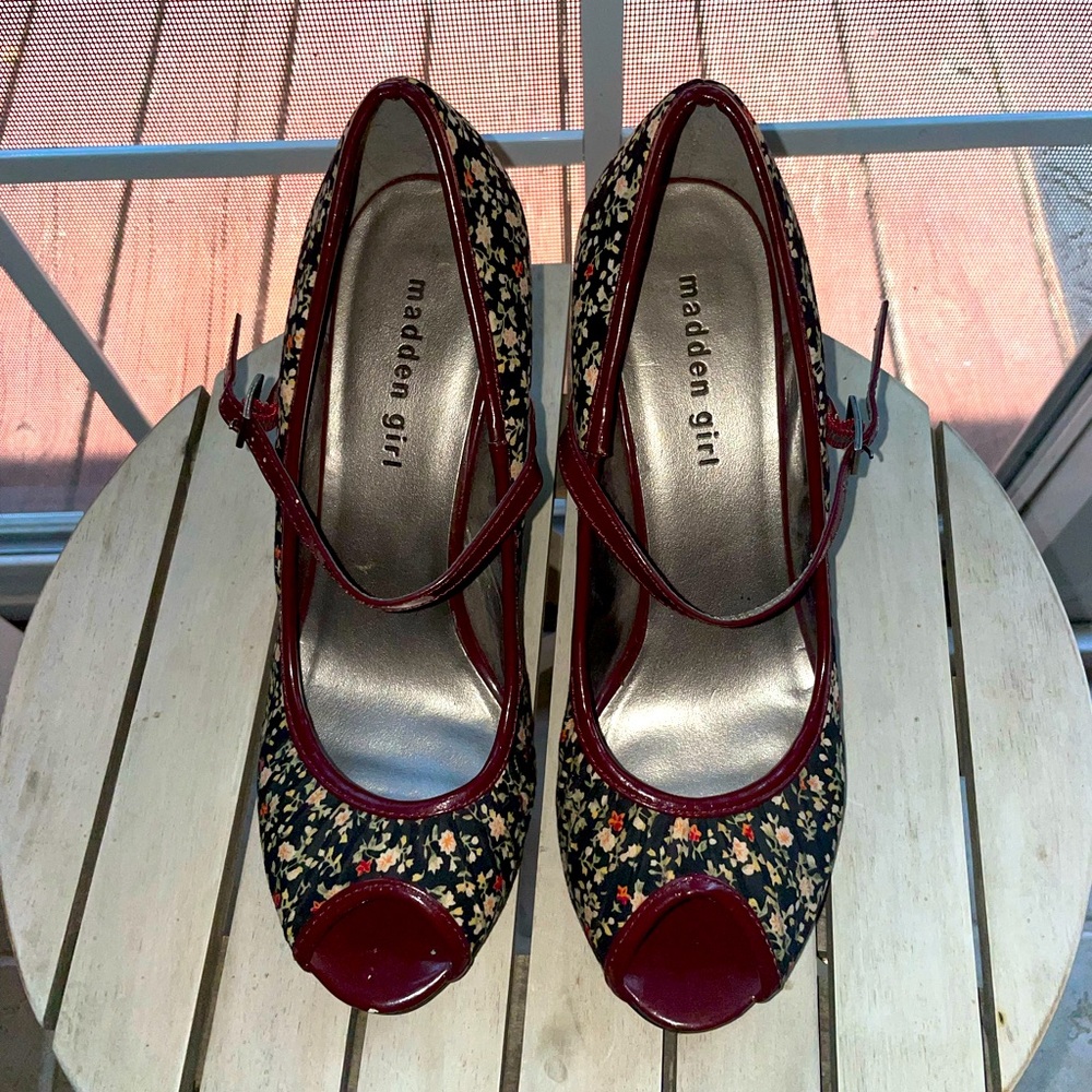 Madden Girl floral peep toe heels